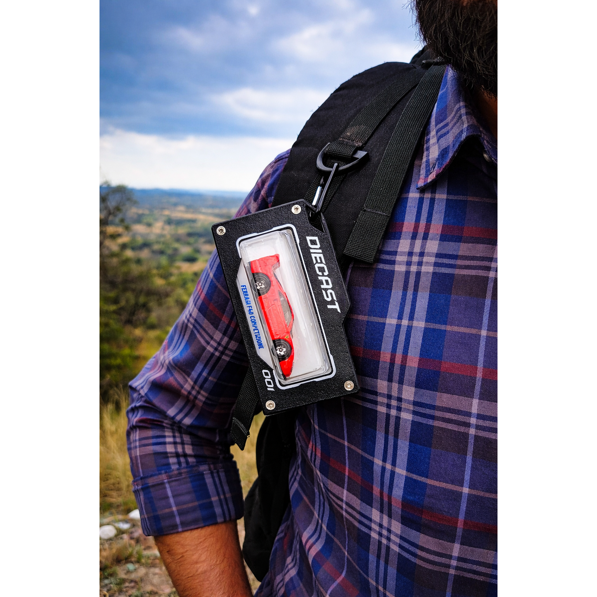 diecast black bag tag in mountain