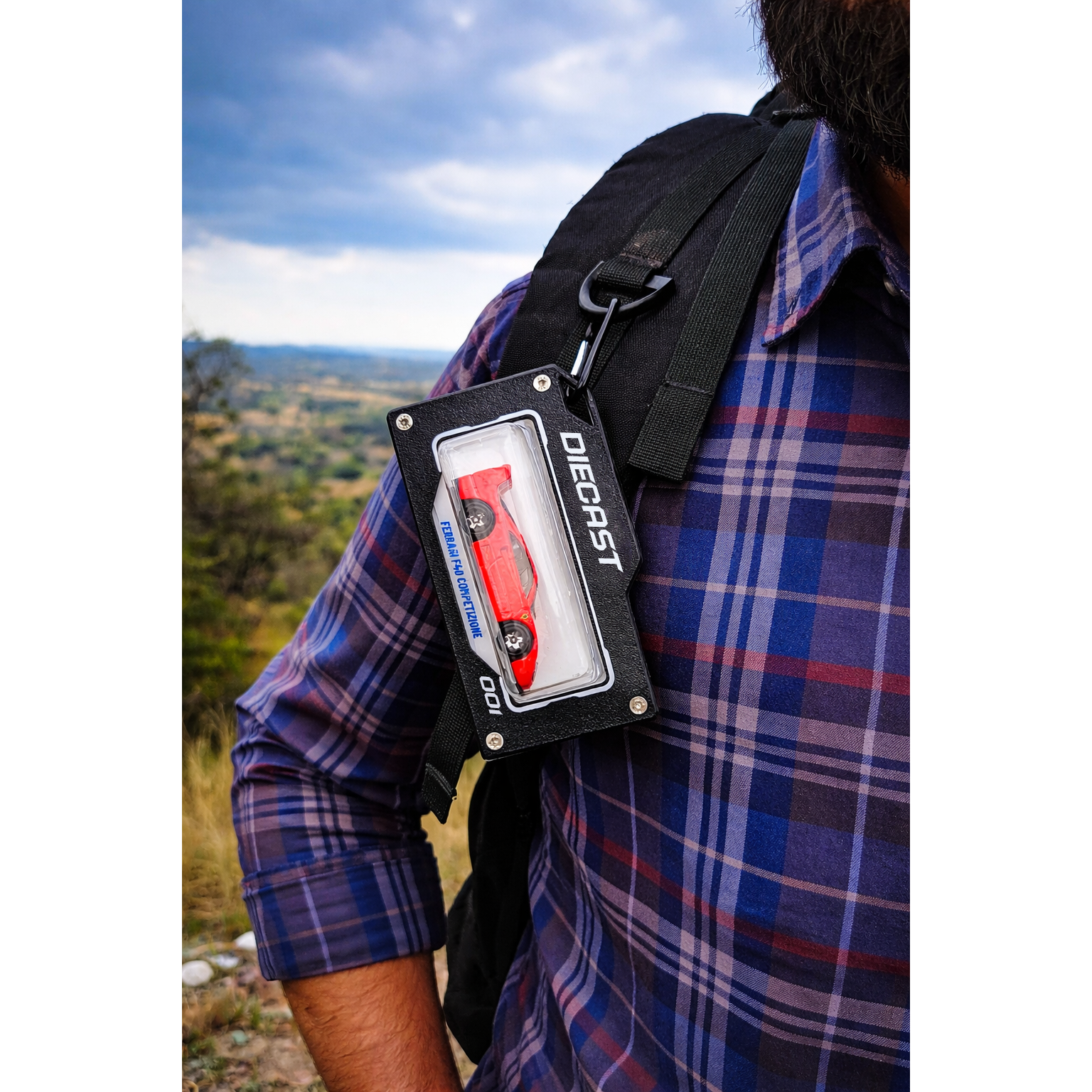 diecast black bag tag in mountain