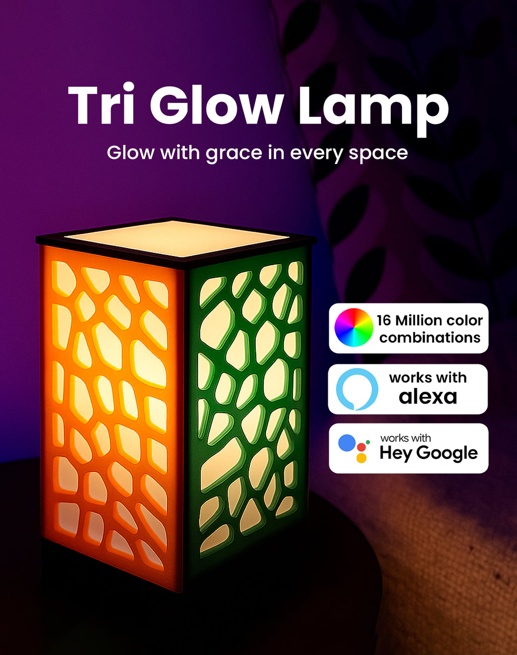 Tri glow lamp rgb decorative table lamp