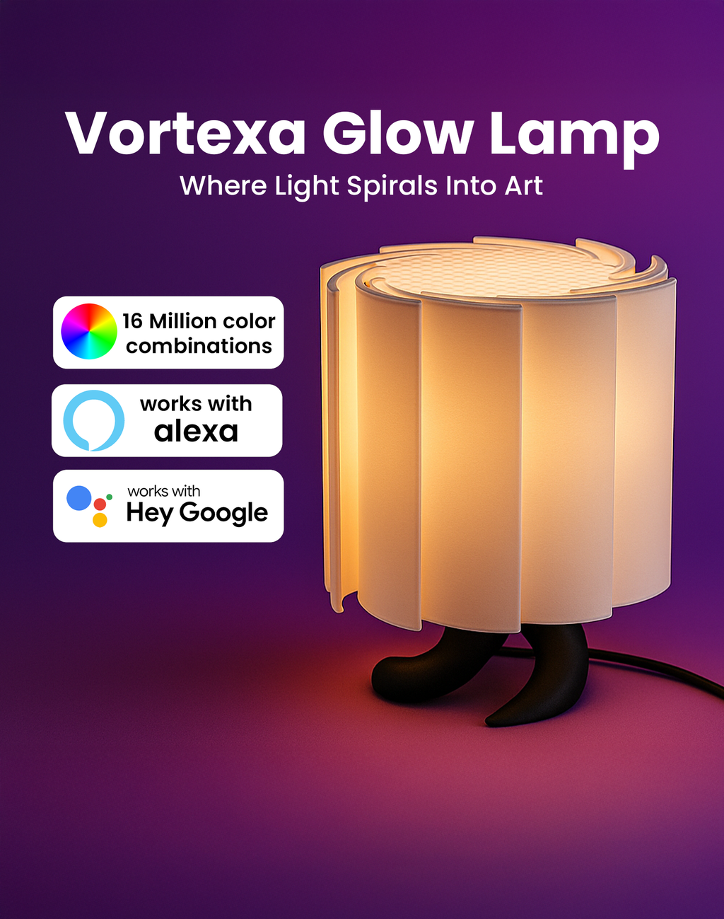 Vortexa glow lamp rgb decorative table lamp