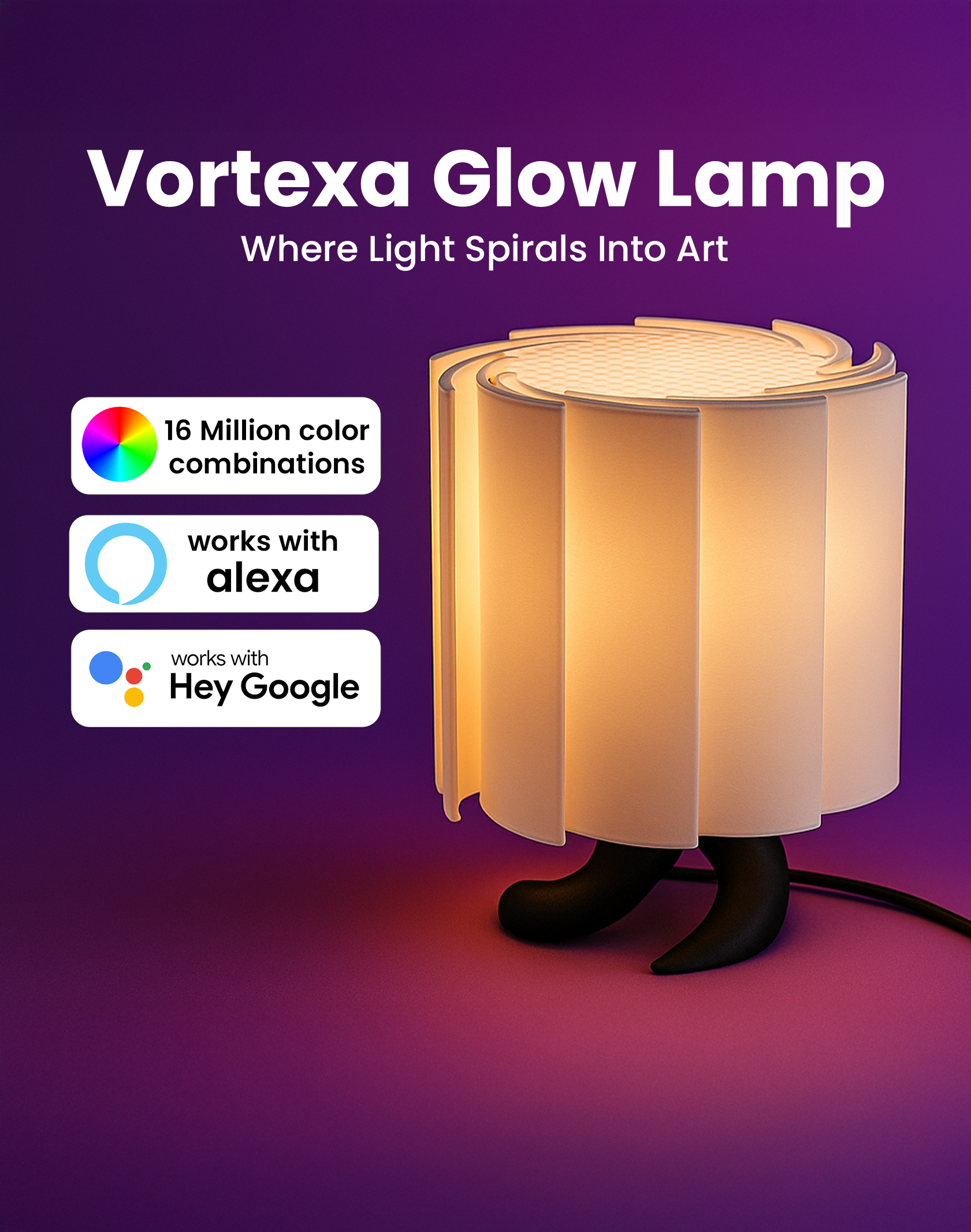 Vortexa glow lamp rgb decorative table lamp